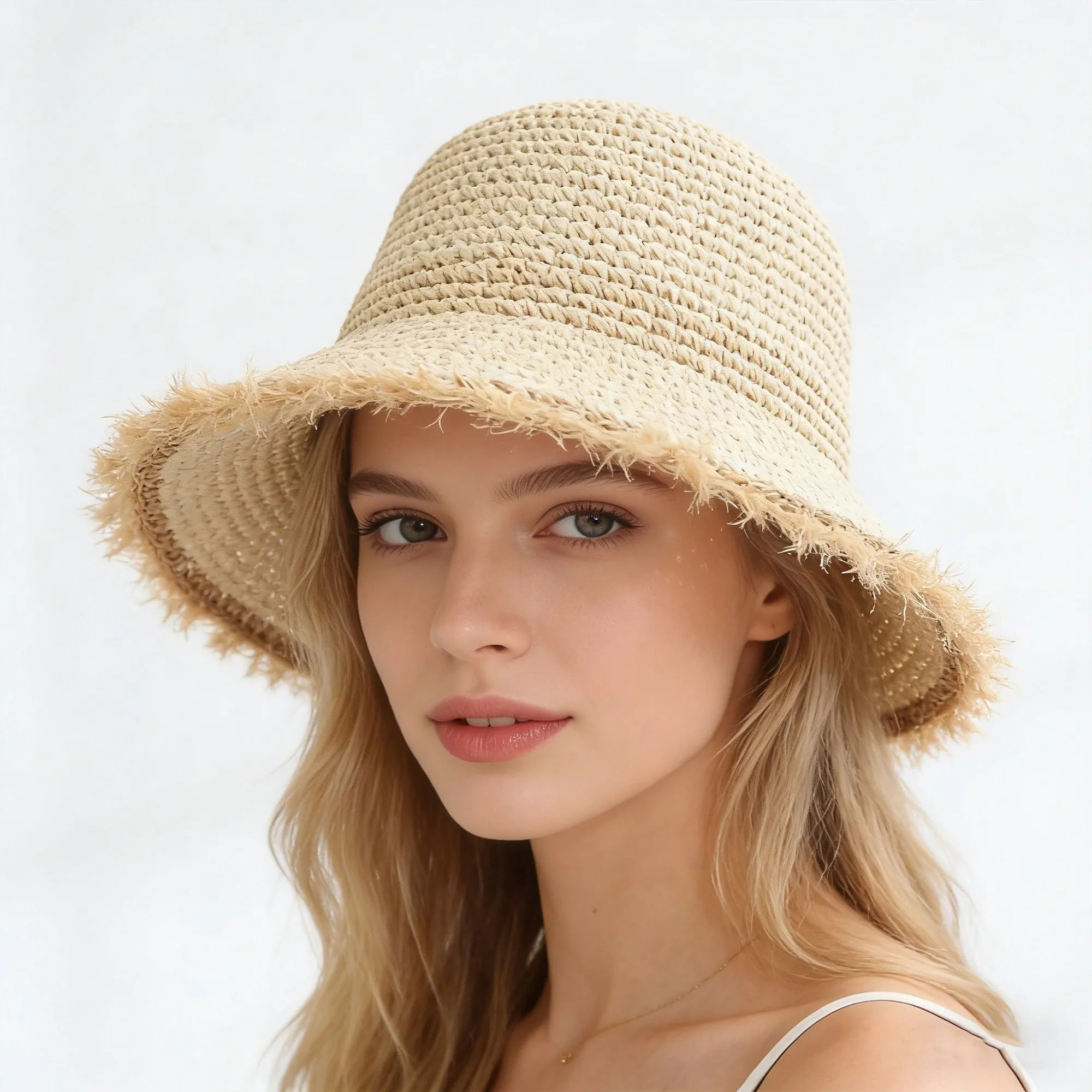 Anna-Kaci Womens Packable Straw Sun Hat Breathable Summer Beach Travel Hat sold by Anna-Kaci product image thumbnail 2