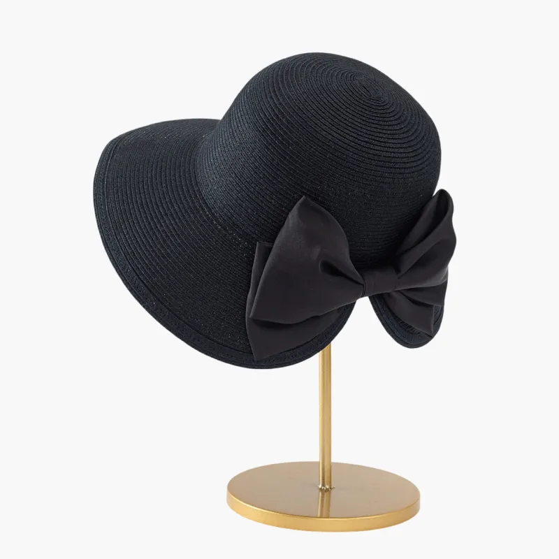 Anna-Kaci Womens Elegant Straw Sun Hat with Soft Bow Detail made by Anna-Kaci