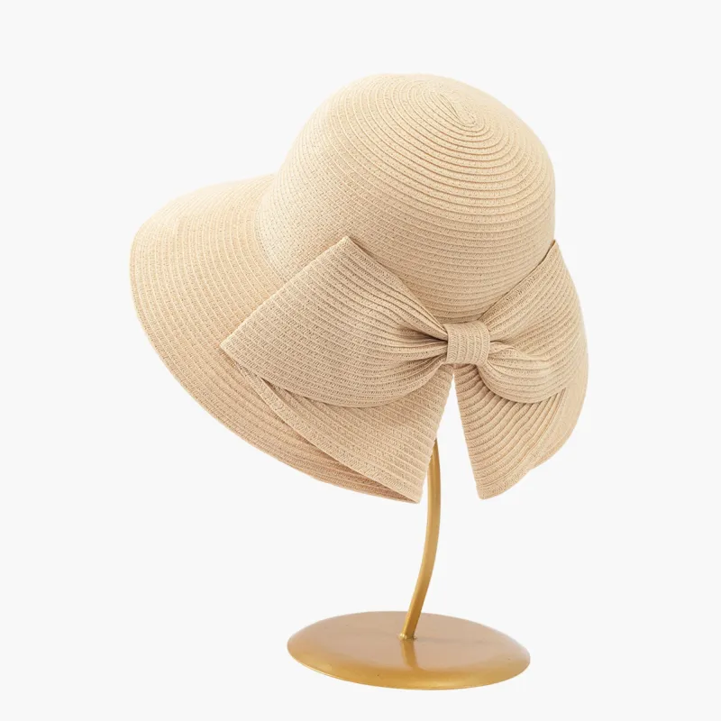 Anna-Kaci Womens Wide Brim Straw Sun Hat with Oversized Bow Detail and Adjustable Inner Band made by Anna-Kaci