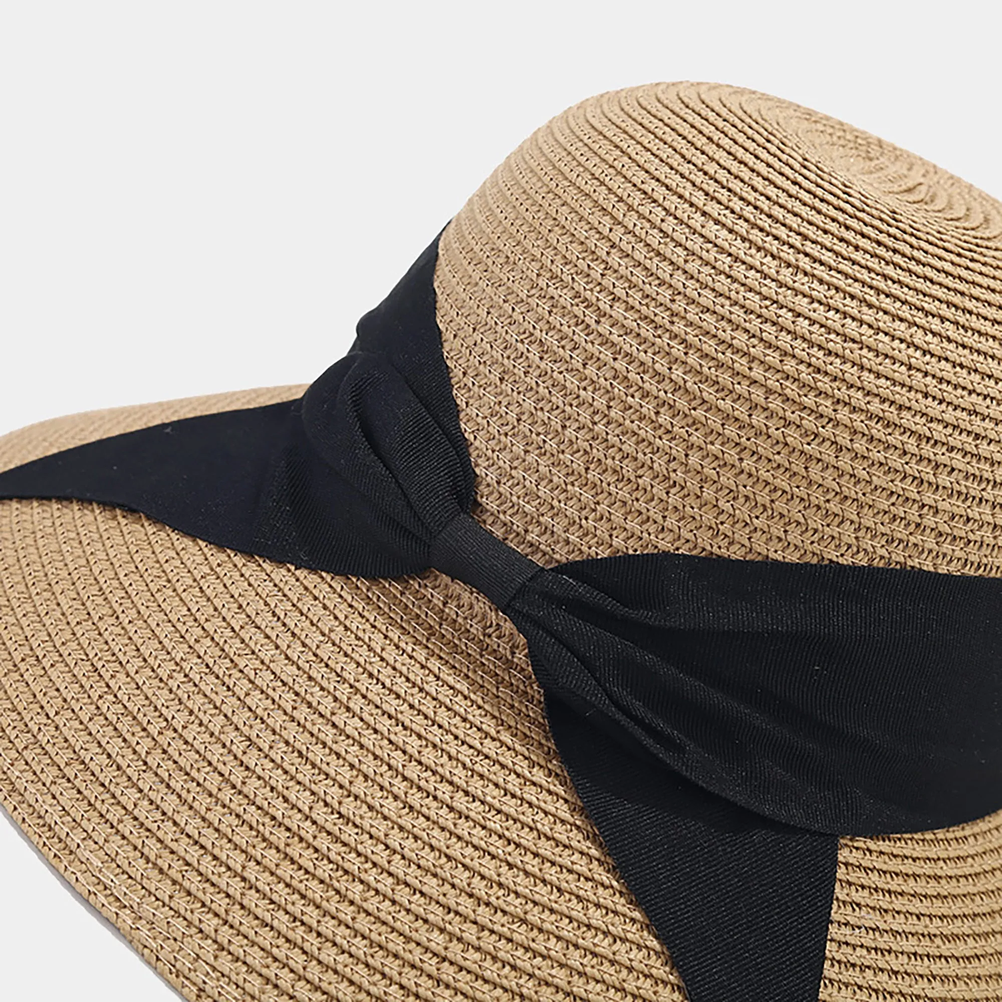 Anna-Kaci Womens Wide Brim Straw Sun Hat with Ribbon Bow Lightweight Packable Design sold by Anna-Kaci product image thumbnail 3