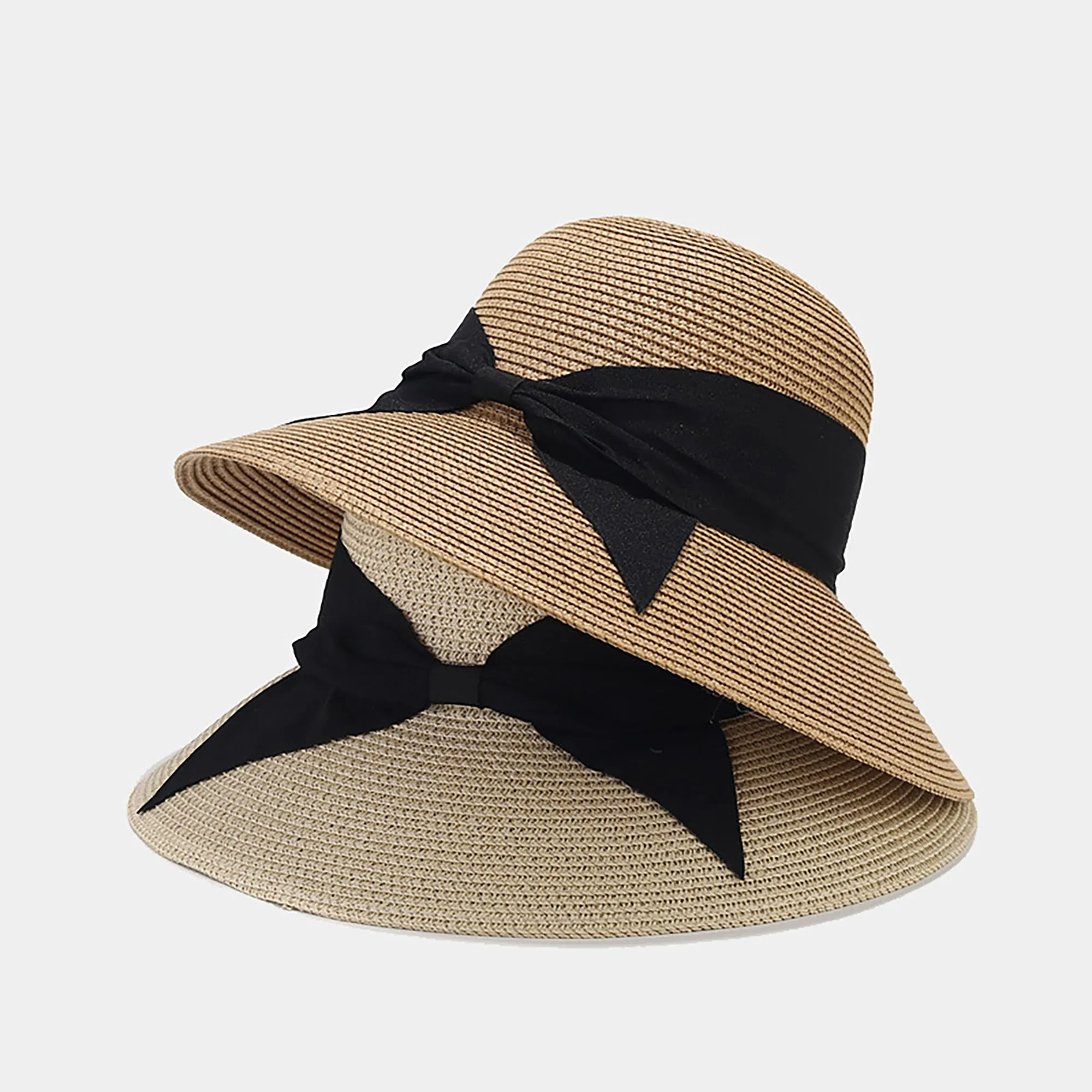 Anna-Kaci Womens Wide Brim Straw Sun Hat with Ribbon Bow Lightweight Packable Design sold by Anna-Kaci product image thumbnail 4