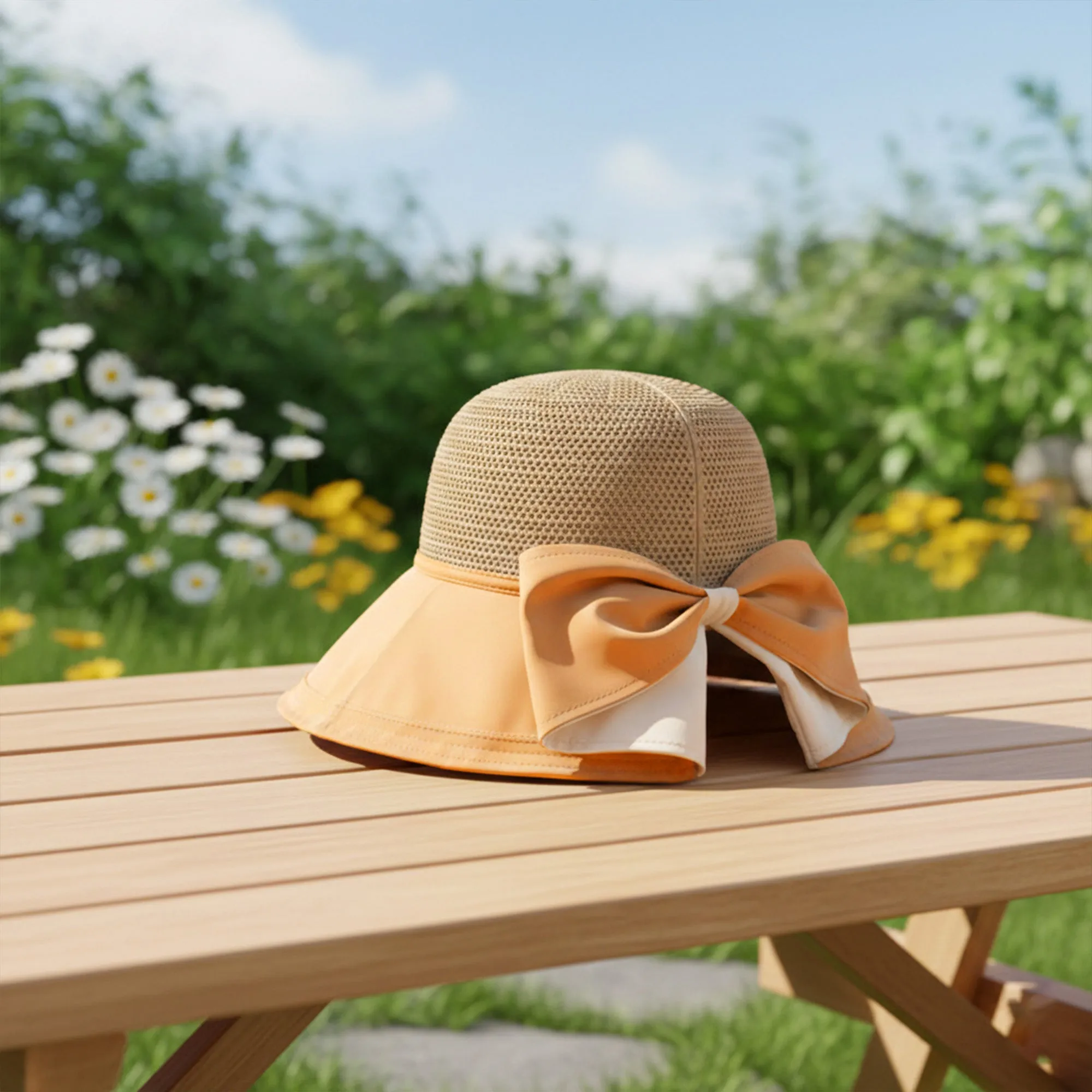 Anna-Kaci Womens Wide Brim Sun Hat with Breathable Weave and Bow Detail sold by Anna-Kaci product image thumbnail 3