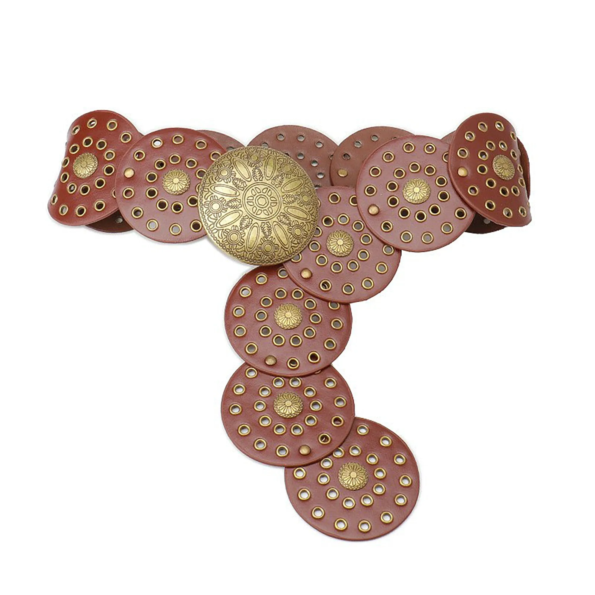 Anna-Kaci Women's Western Style Disc Waist Belt Large Round Medallion Buckle Decorative Studded Concho Belt sold by Anna-Kaci product image thumbnail 5