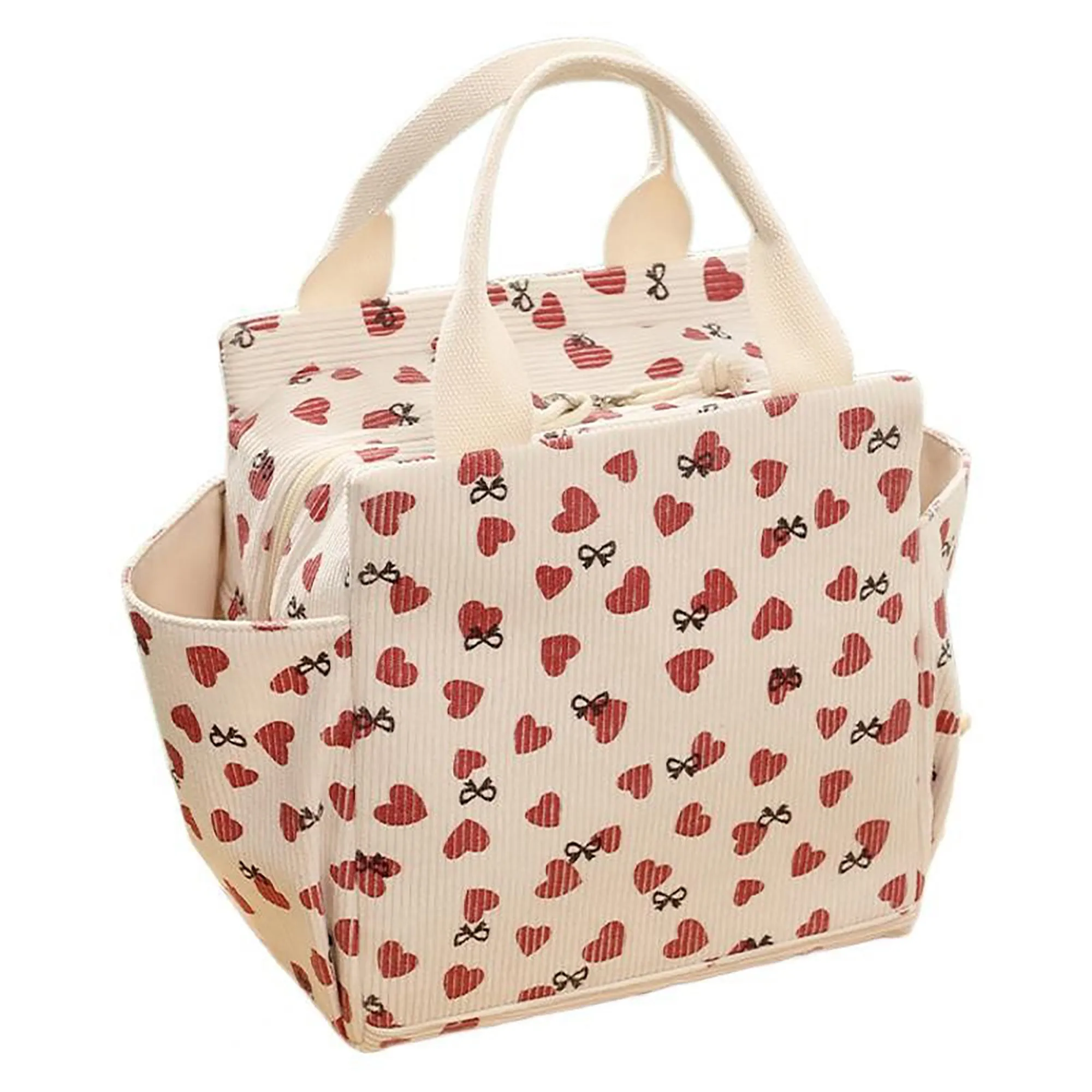 Anna-Kaci Insulated Lunch Bag with 12L Capacity Heart Print Reusable Thermal Food Tote with Zipper Closure sold by Anna-Kaci