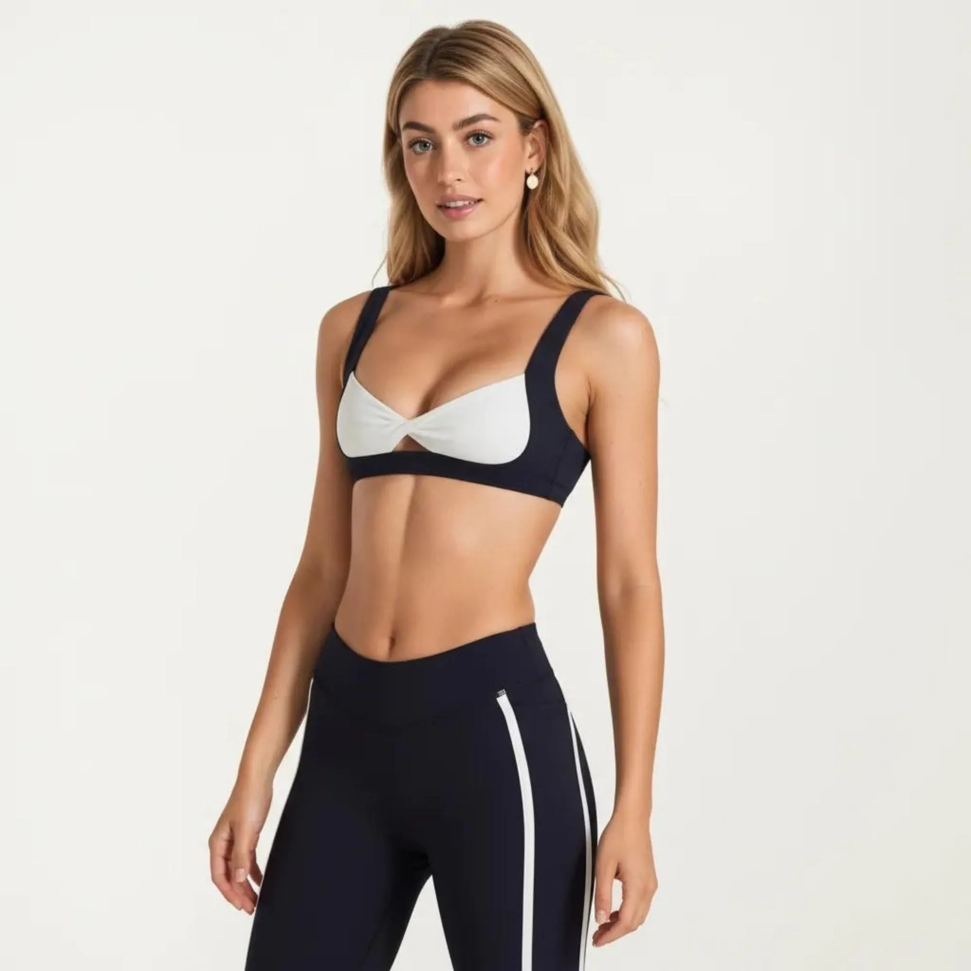 Anna-Kaci Women's Twist Front Sports Bra with Wide Straps Light Support Workout Bra for Yoga Fitness Training sold by Anna-Kaci product image thumbnail 2