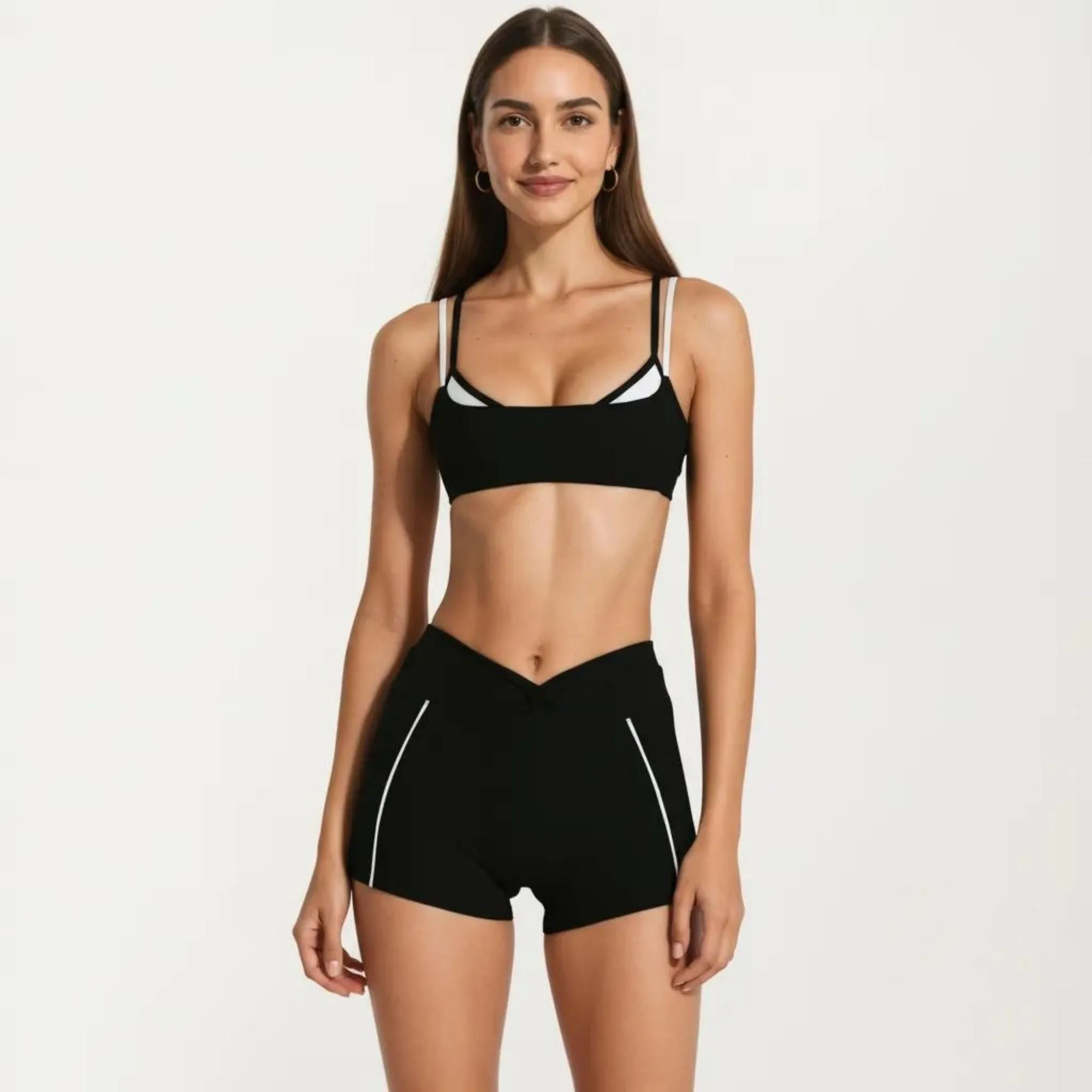 Anna-Kaci Women's Double Strap Sports Bra with Twist Back Light Support Workout Bra for Yoga Fitness Training sold by Anna-Kaci product image thumbnail 2