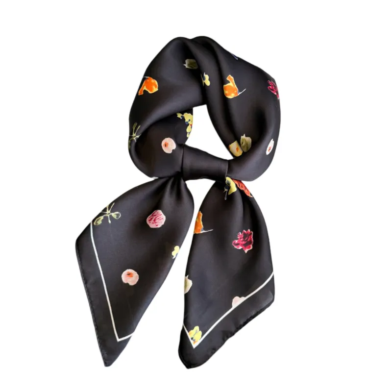 Anna-Kaci Floral Print Square Satin Scarf Lightweight Soft Hair Neck Accessory made by Anna-Kaci
