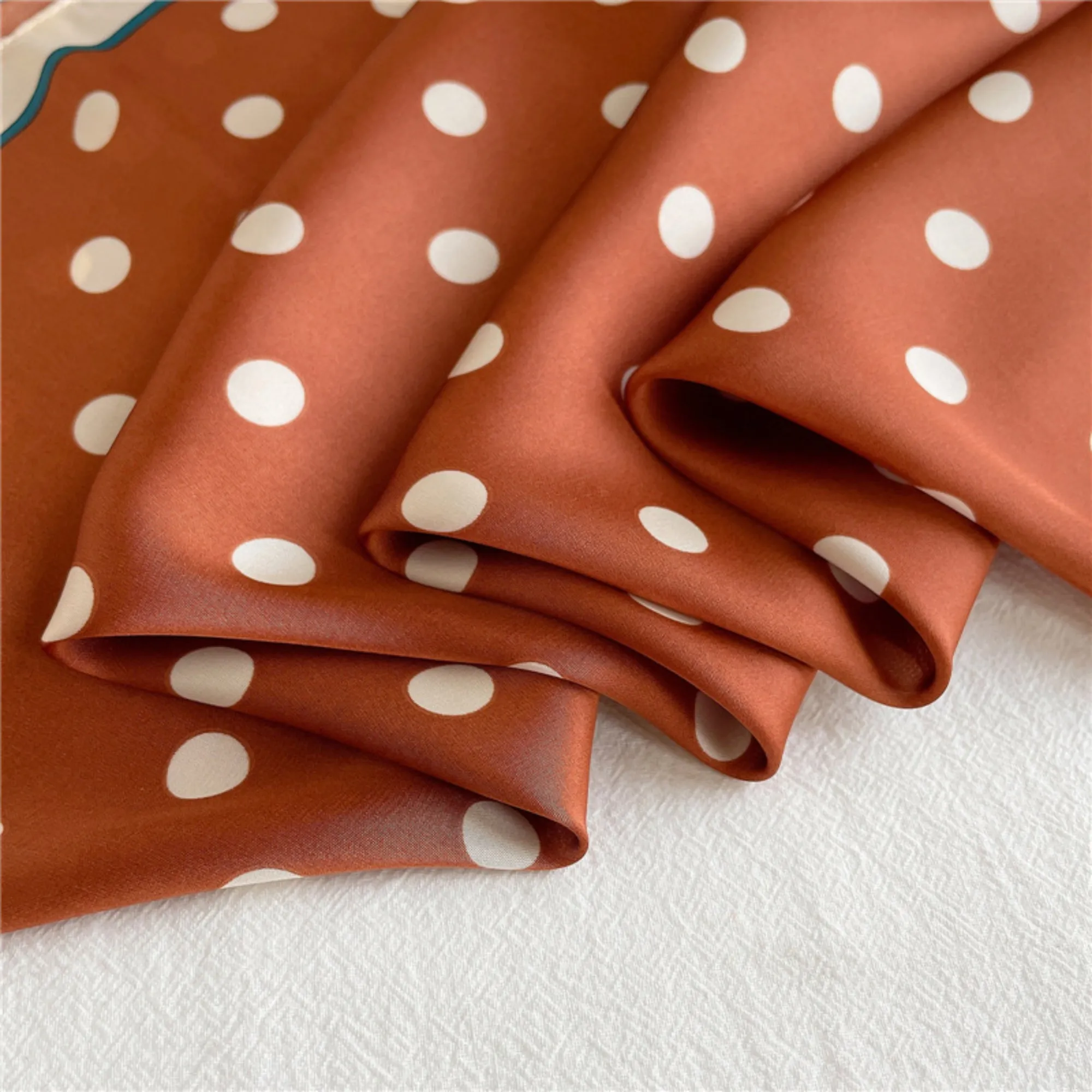 Anna-Kaci Polka Dot Square Satin Scarf Lightweight Hair Neck Fashion Accessory sold by Anna-Kaci product image thumbnail 5
