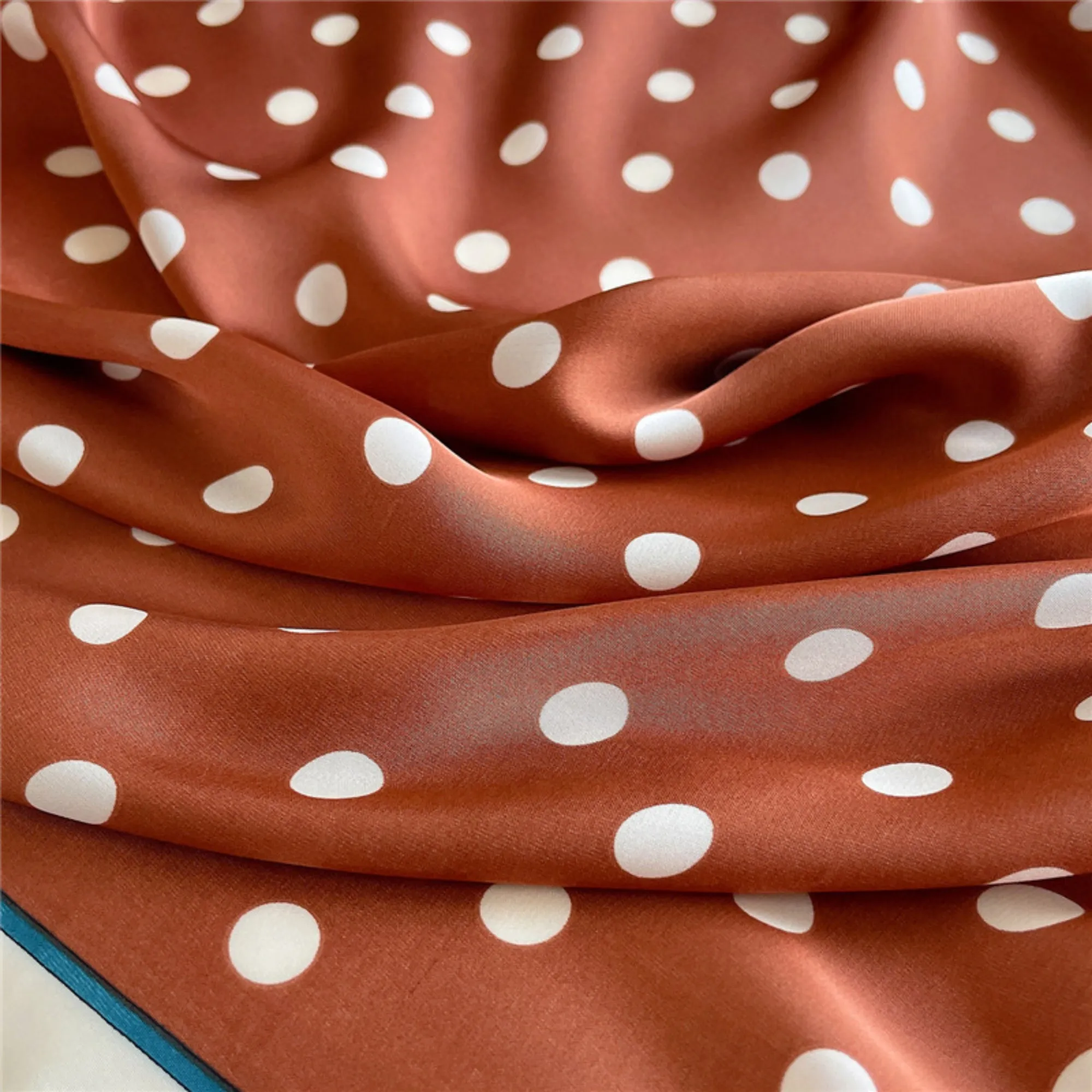 Anna-Kaci Polka Dot Square Satin Scarf Lightweight Hair Neck Fashion Accessory sold by Anna-Kaci product image thumbnail 4