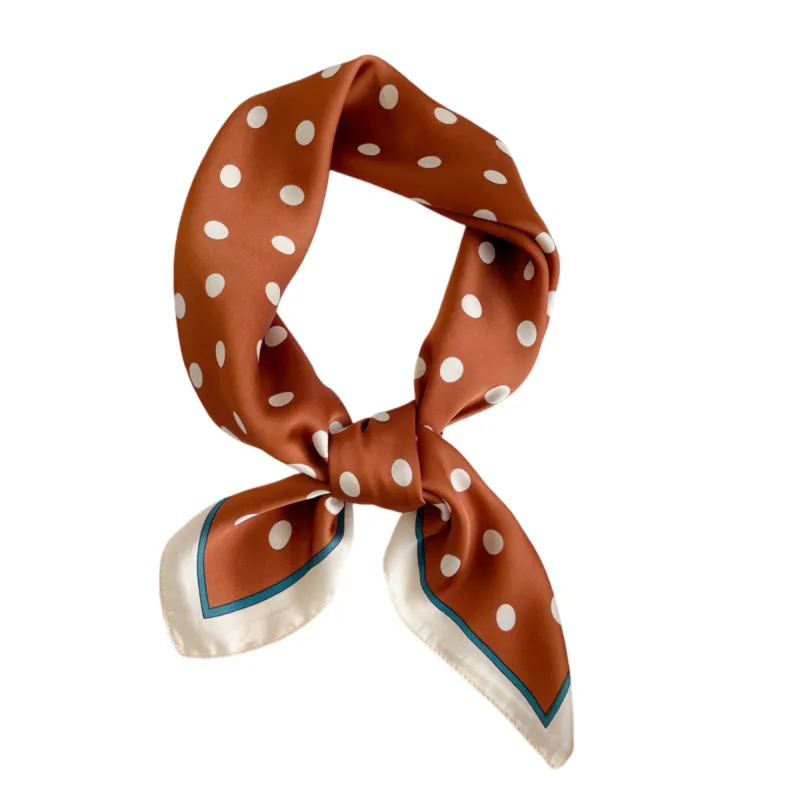 Anna-Kaci Polka Dot Square Satin Scarf Lightweight Hair Neck Fashion Accessory made by Anna-Kaci