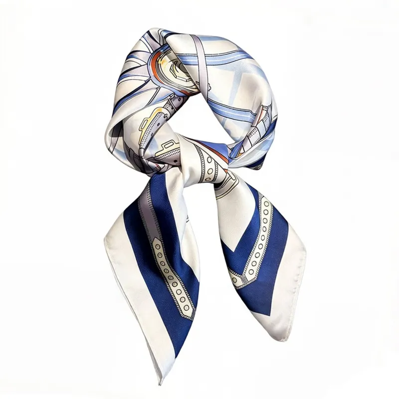 Anna-Kaci Womens Equestrian Print Square Scarf Elegant Vintage Harness Neck Wrap made by Anna-Kaci