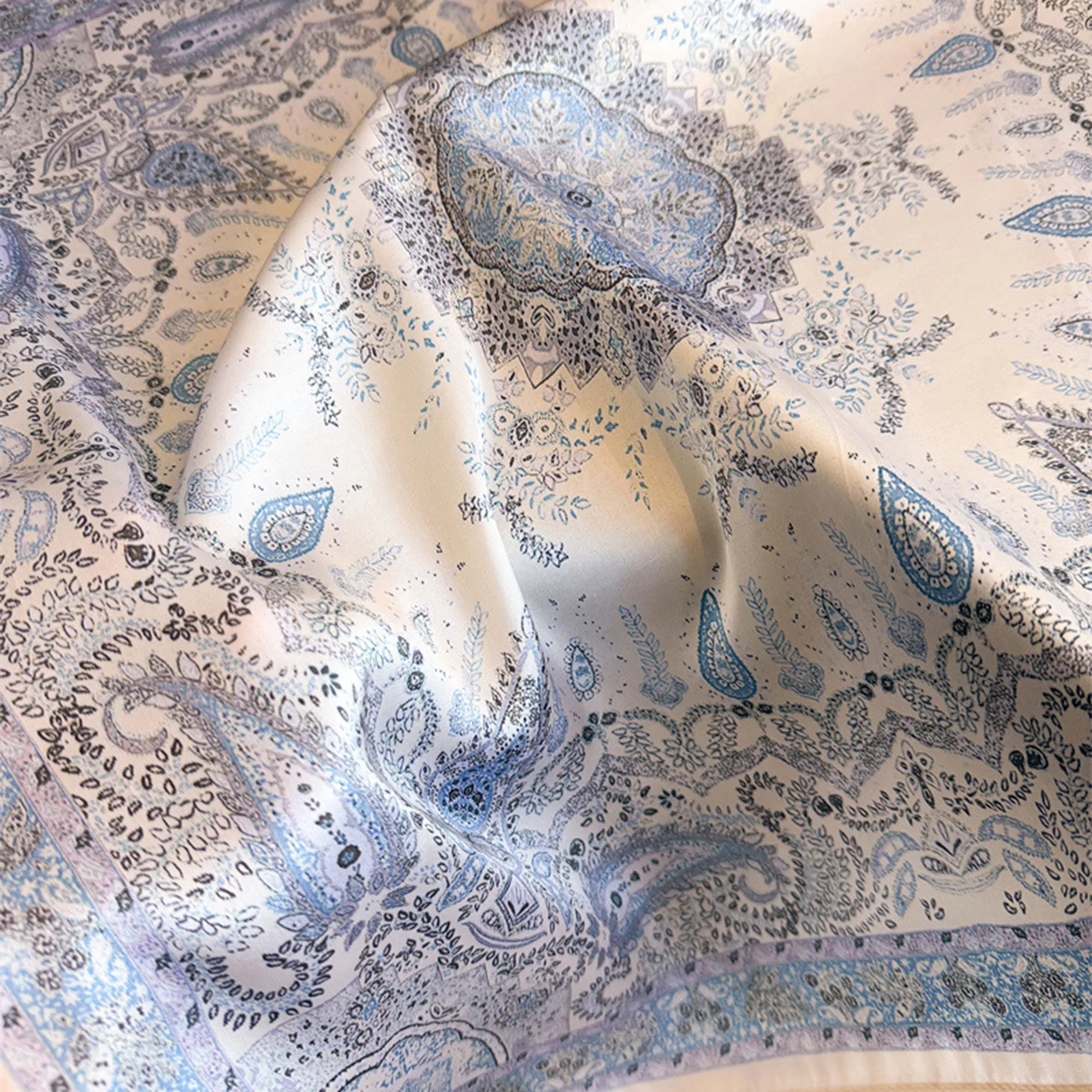 Anna-Kaci Womens Vintage Paisley Print Square Scarf Elegant Soft Fashion Neck Head Wrap sold by Anna-Kaci product image thumbnail 4