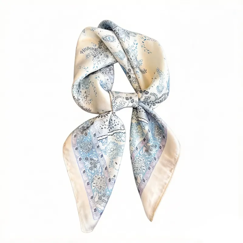 Anna-Kaci Womens Vintage Paisley Print Square Scarf Elegant Soft Fashion Neck Head Wrap made by Anna-Kaci