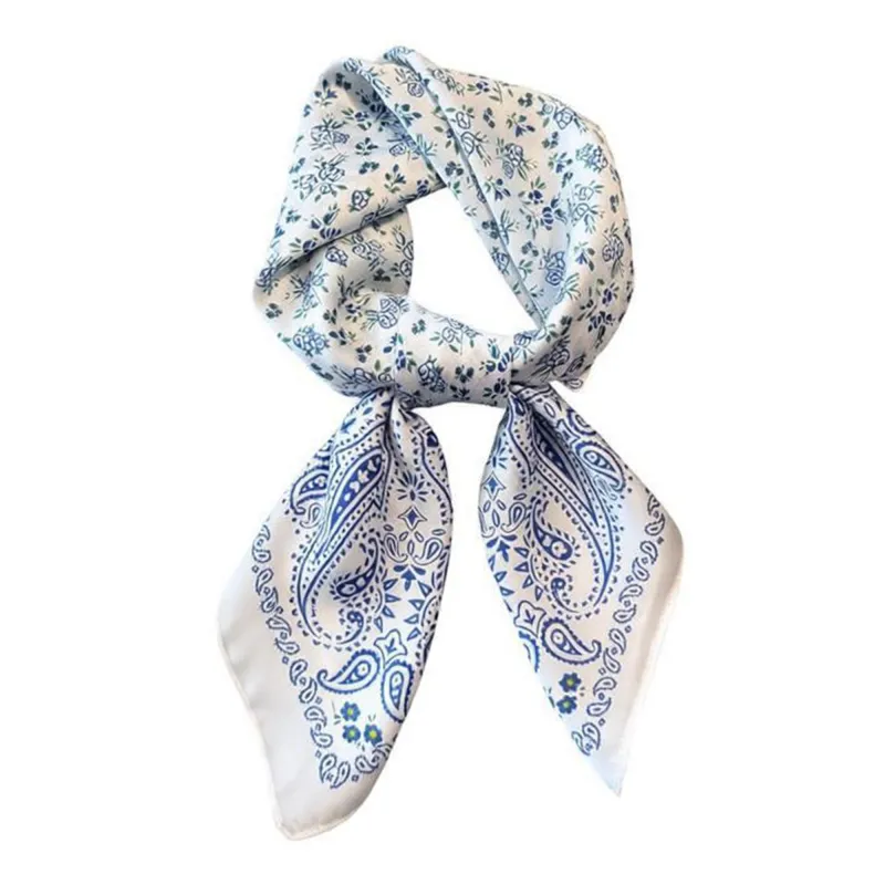 Anna-Kaci Womens Paisley Floral Square Scarf Elegant Vintage Print Neck Wrap made by Anna-Kaci