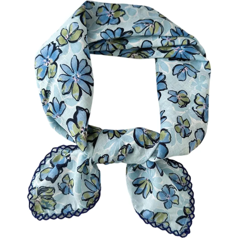 Anna-Kaci Womens Floral Print Lightweight Square Scarf Soft Fashion Neck Hair Wrap made by Anna-Kaci