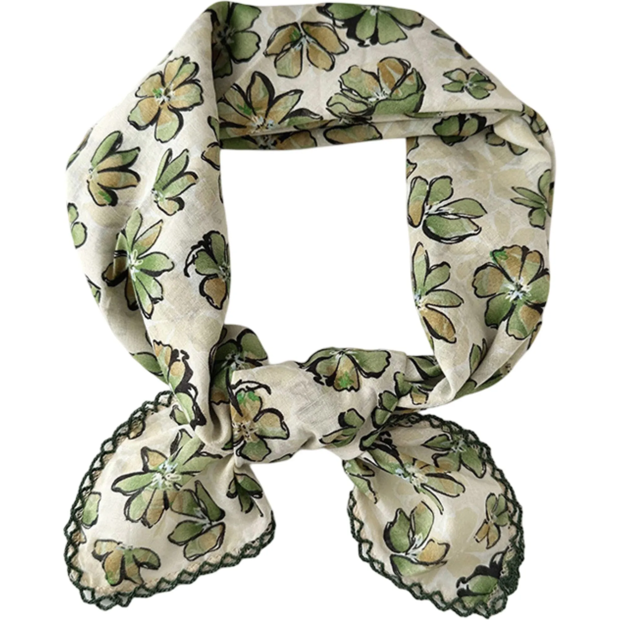 Anna-Kaci Womens Floral Print Lightweight Square Scarf Soft Fashion Neck Hair Wrap sold by Anna-Kaci product image thumbnail 5