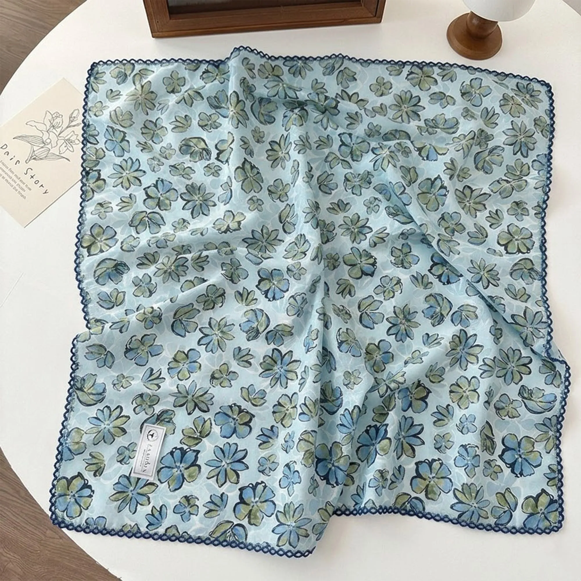 Anna-Kaci Womens Floral Print Lightweight Square Scarf Soft Fashion Neck Hair Wrap sold by Anna-Kaci product image thumbnail 2