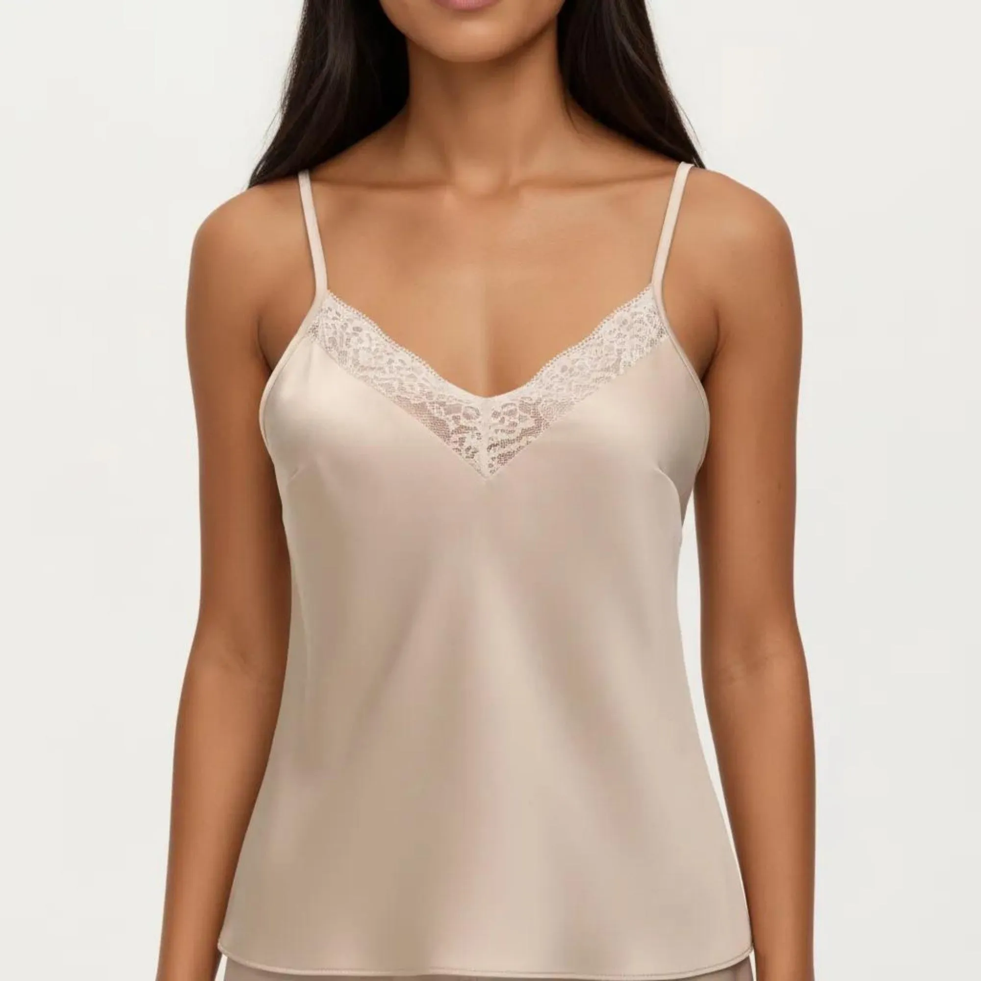 Anna-Kaci Women's 2-Piece Set Smooth Pajama Camisole Top and Shorts with Lace Trim Adjustable Straps sold by Anna-Kaci product image thumbnail 4