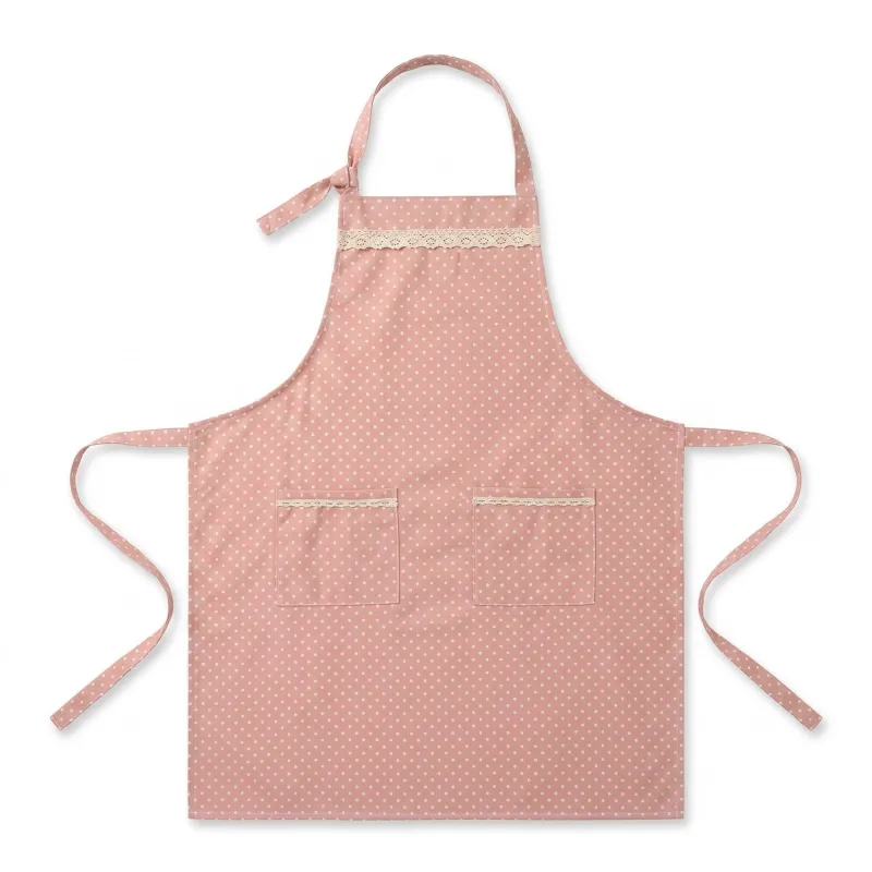 Anna-Kaci Kitchen Apron Gingham Check Pattern with Lace Trim Adjustable Neck Strap Dual Front Pockets made by Anna-Kaci