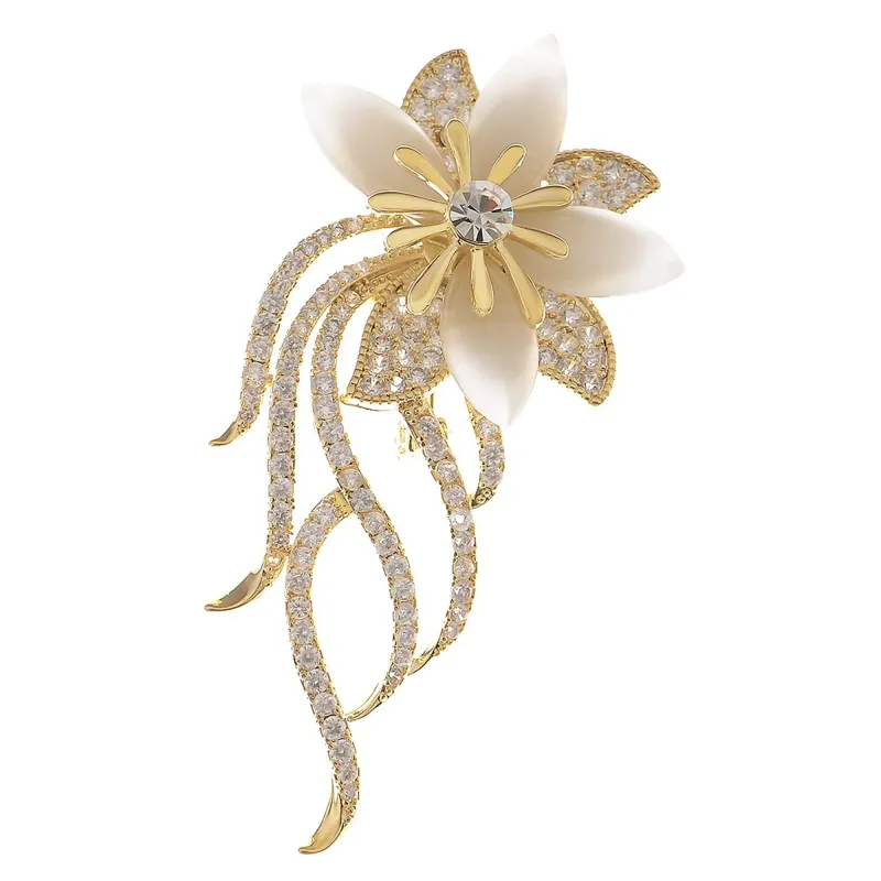Anna-Kaci Womens Fashion Clear Crystal Rhinestones Floral Bouquet Bridal Brooch Pin made by Anna-Kaci