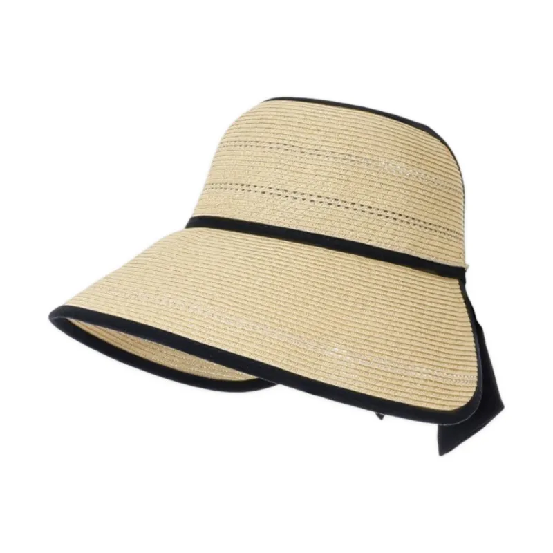 Anna-Kaci Womens Wide Brim Straw Visor Hat Breathable Foldable Summer Sun Hat Beach Vacation Hat made by Anna-Kaci