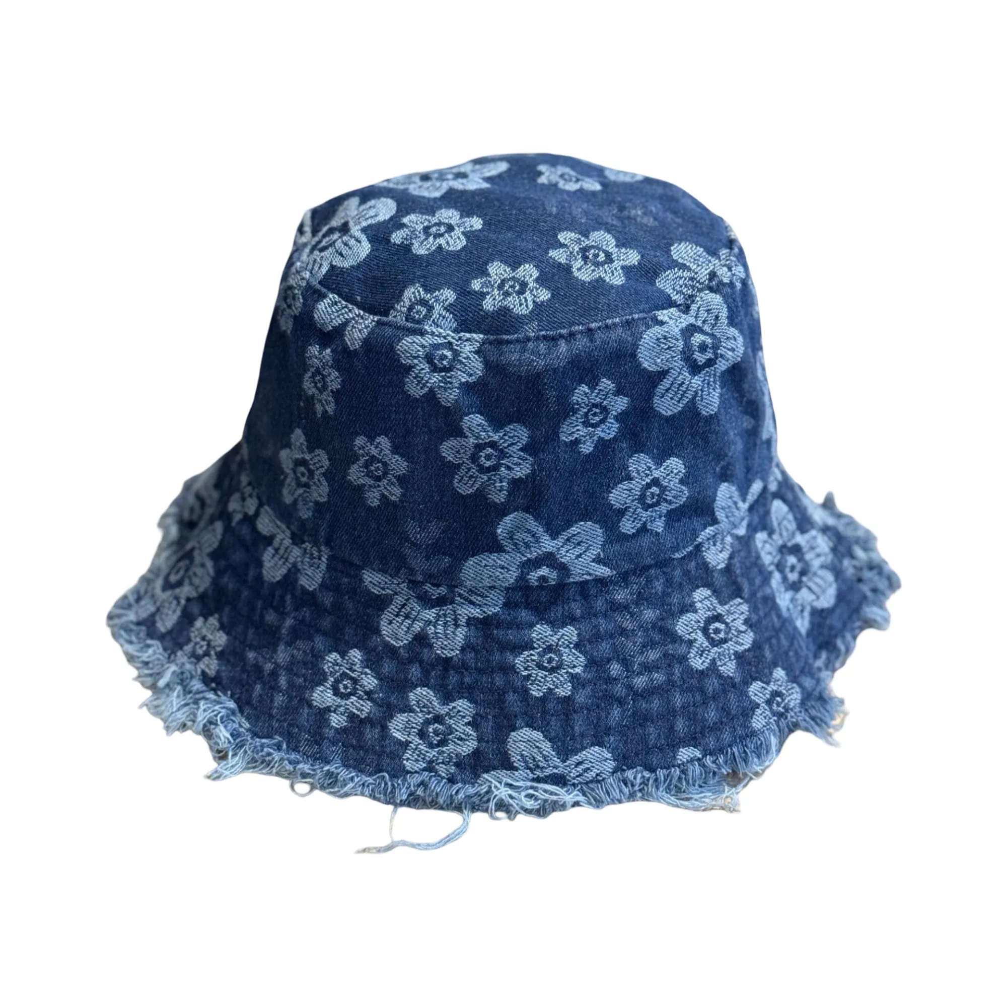 Anna-Kaci Women Floral Bucket Hat Distressed Edge Casual Denim Style Sun Hat sold by Anna-Kaci product image thumbnail 5