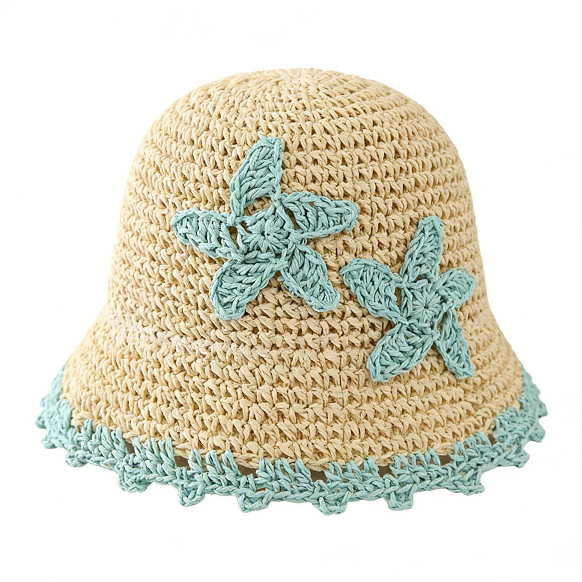 Anna-Kaci Women Woven Straw Bucket Hat Wide Brim Lightweight Sun Hat with Floral Applique Detail sold by Anna-Kaci