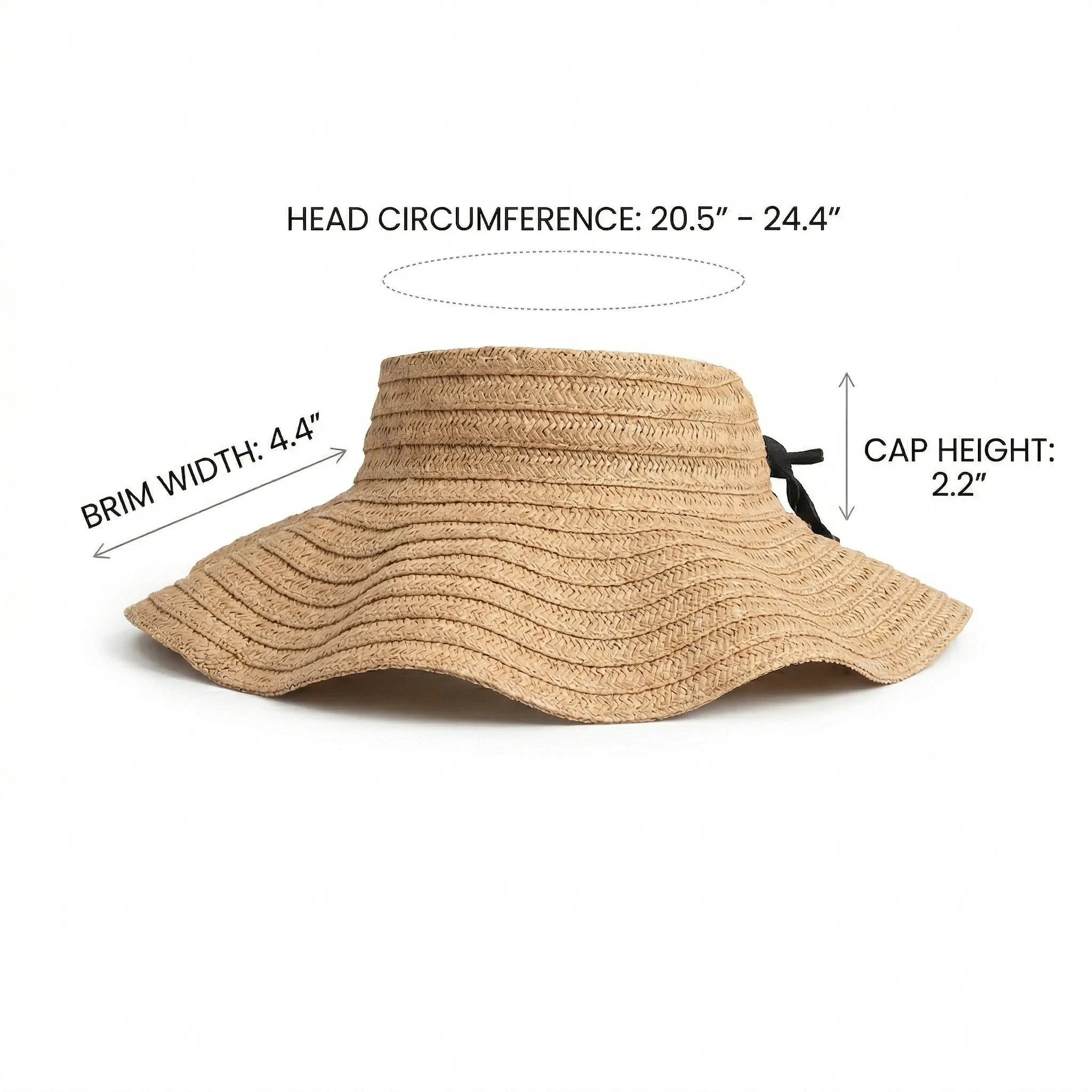 Anna-Kaci Women Straw Sun Visor Hat Wide Brim Rollable Packable Adjustable Open Top Summer Hat sold by Anna-Kaci product image thumbnail 5
