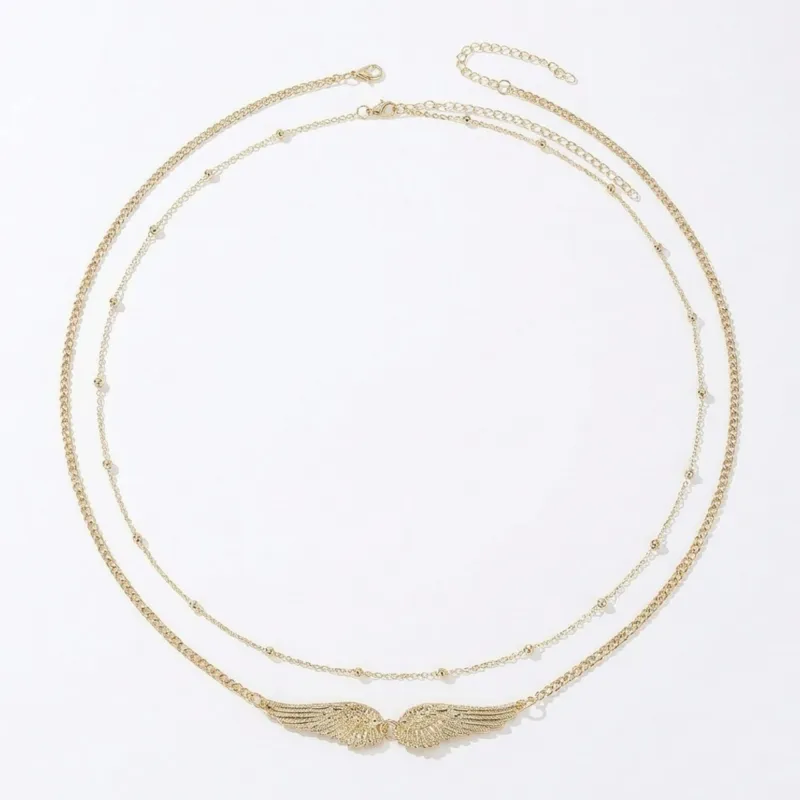 Anna-Kaci Women's Layered Waist Chain Belt with Wing Charm Pendant Adjustable Link Body Jewelry Accessory made by Anna-Kaci