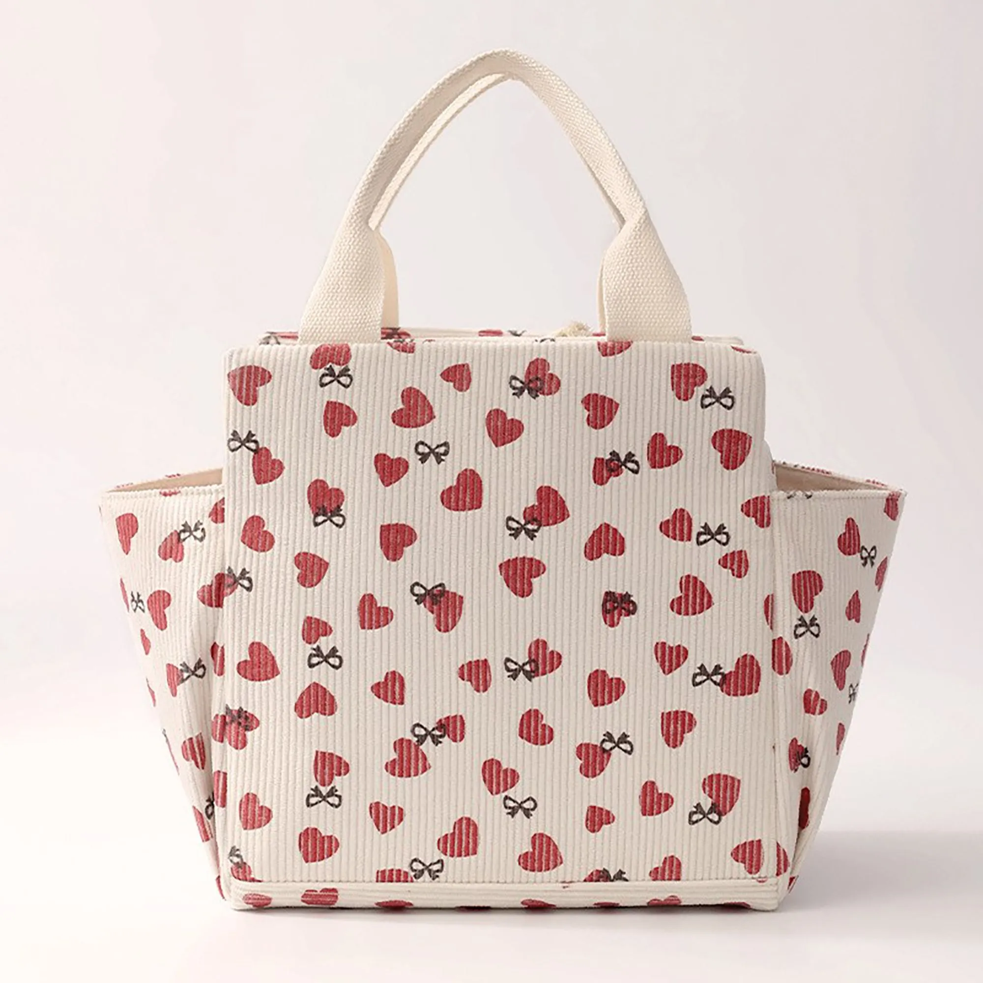 Insulated Lunch Bag with 12L Capacity Heart Print Reusable Thermal Food Tote with Zipper Closure sold by Anna-Kaci product image thumbnail 4