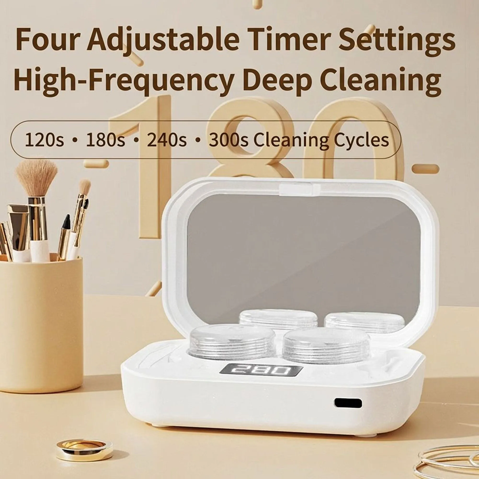 Anna-Kaci Sonic Contact Lens Cleaner with 360¡ã Cleaning and Digital Timer Display sold by Anna-Kaci product image thumbnail 5