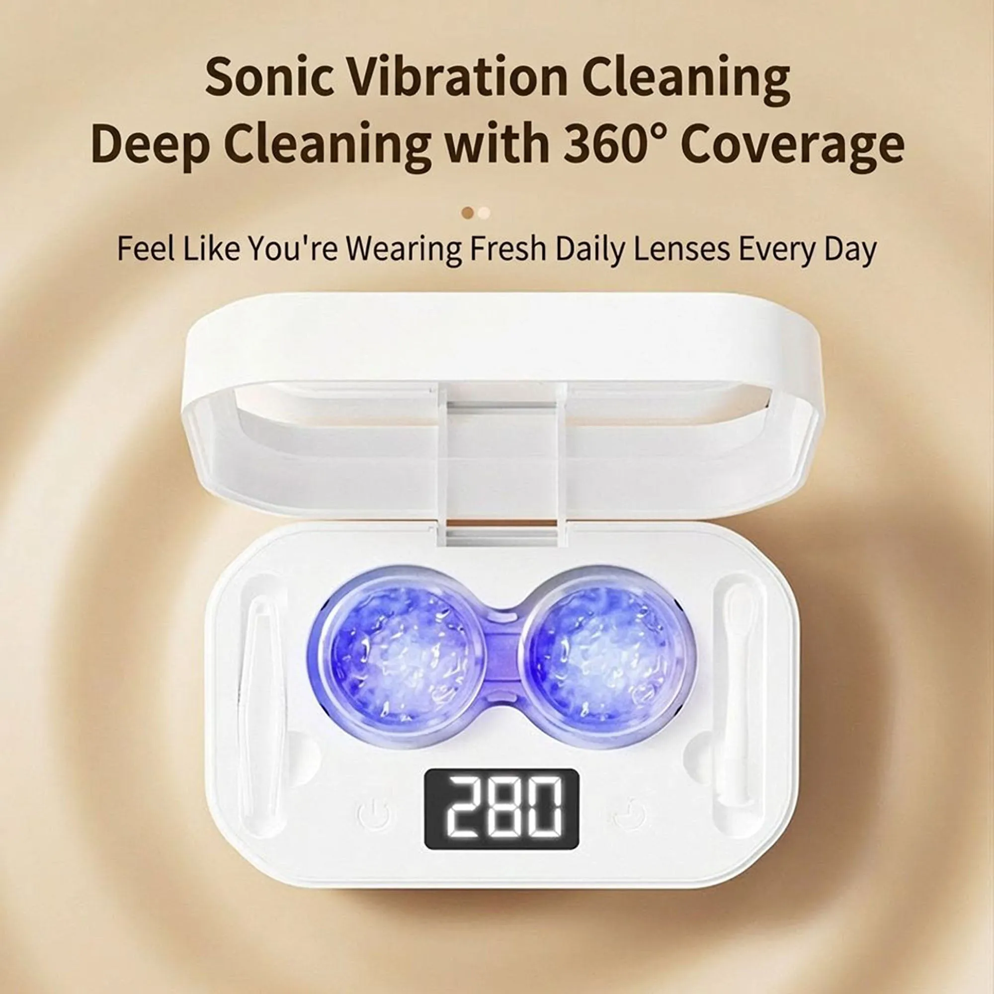 Anna-Kaci Sonic Contact Lens Cleaner with 360¡ã Cleaning and Digital Timer Display sold by Anna-Kaci product image thumbnail 3