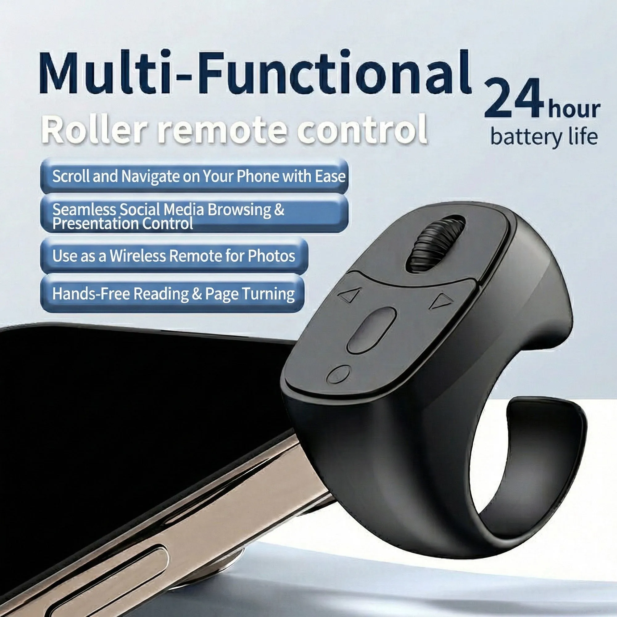 Anna-Kaci Bluetooth Ring Remote Control with Scroll Wheel for Phone Browsing and Photos sold by Anna-Kaci product image thumbnail 3