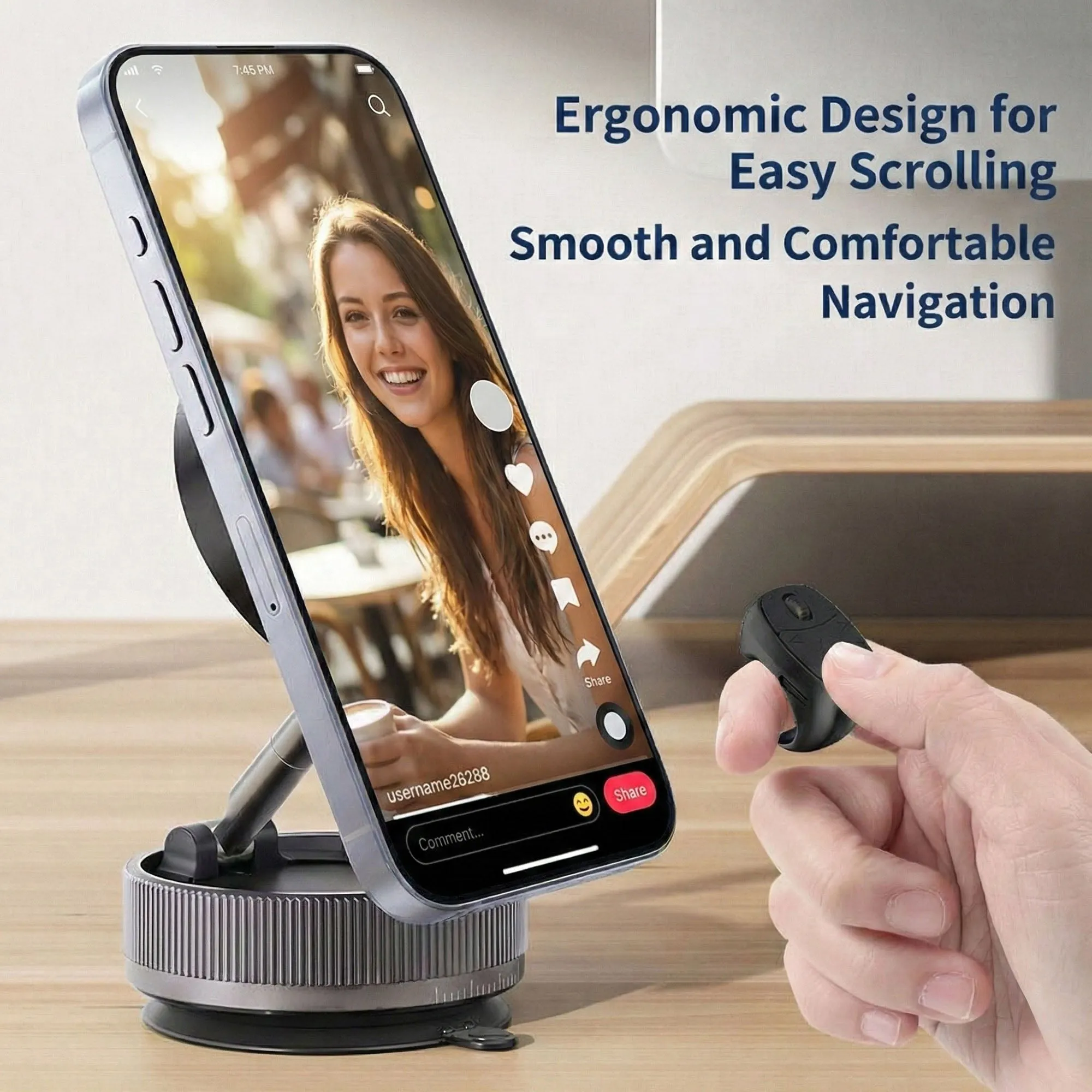 Anna-Kaci Bluetooth Ring Remote Control with Scroll Wheel for Phone Browsing and Photos sold by Anna-Kaci product image thumbnail 2