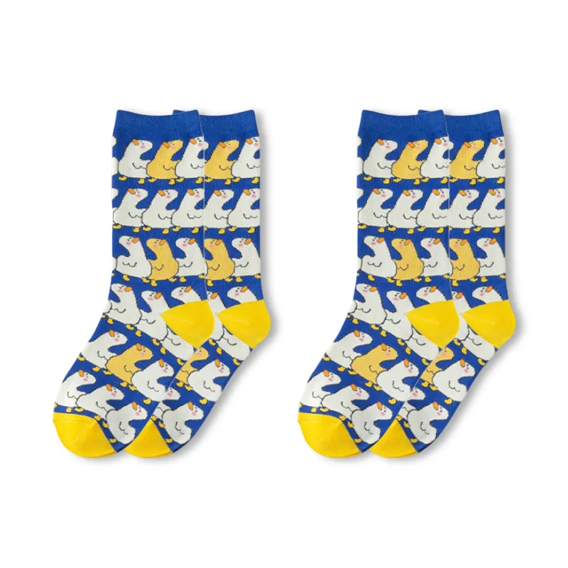 Anna-Kaci Womens Cotton Blend Crew Socks 2 Pair Pack Fun Pattern Casual Everyday Socks made by Anna-Kaci