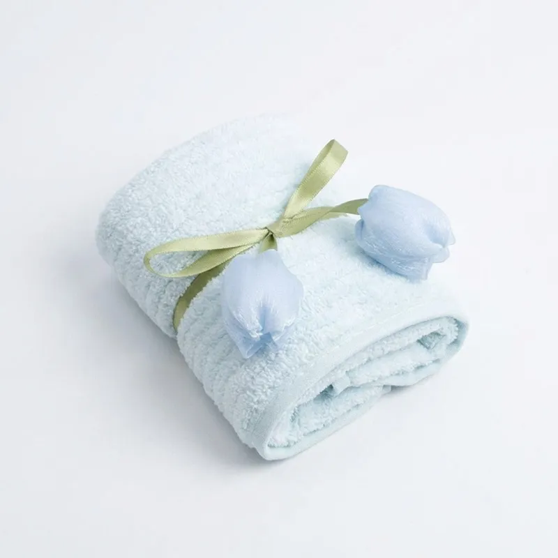 Anna-Kaci Gift Ready Washcloth 13.8 Inch Soft Cotton Face Towel Decorative Folded Design made by Anna-Kaci