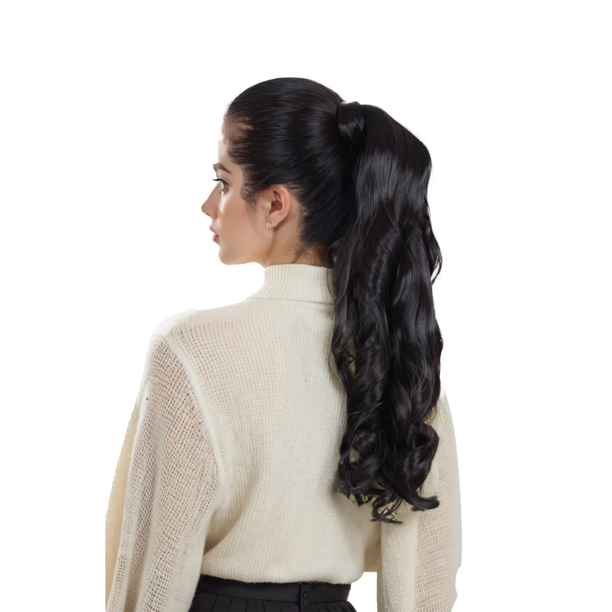 Alilang 22 Inch Long Curly Wrap Around Ponytail for Women Clip in Ponytail Hair Extensions Synthetic Brown Hair Pony Tails Hairpieces sold by Anna-Kaci product image thumbnail 3