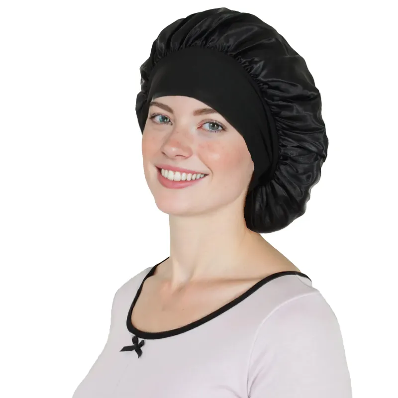 Anna-Kaci Satin Sleep Bonnet Elasticity Wide Band Silky Hair Protection for Curly and Natural Hair made by Anna-Kaci