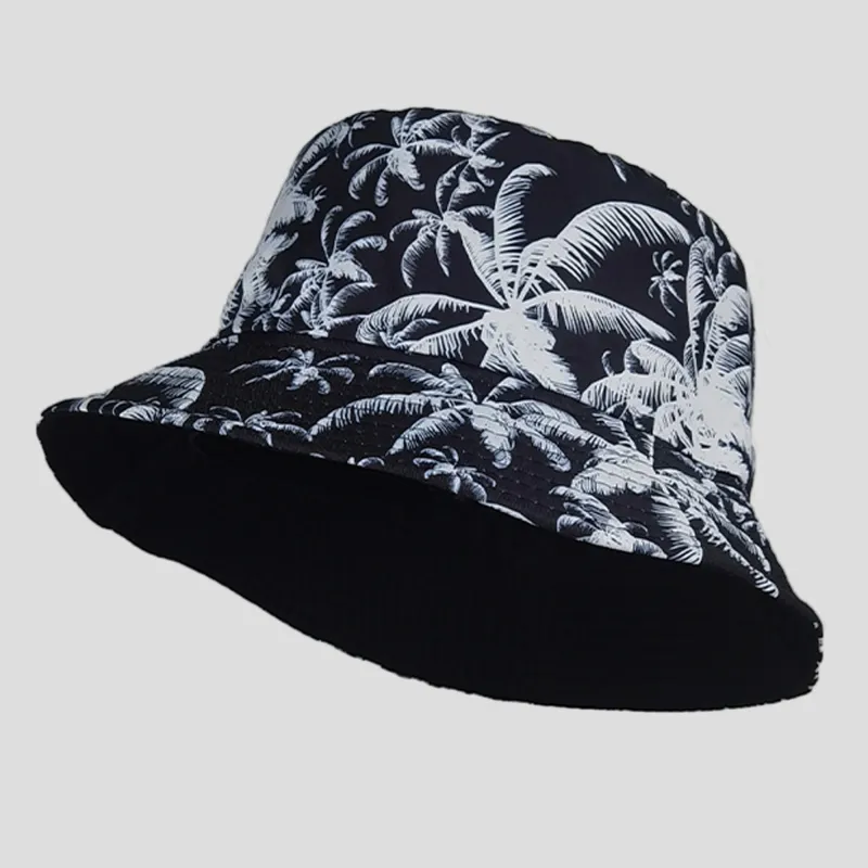 Anna-Kaci Women's Coconut Palm Print Bucket Hats Reversible Anti-UV Hat made by Anna-Kaci