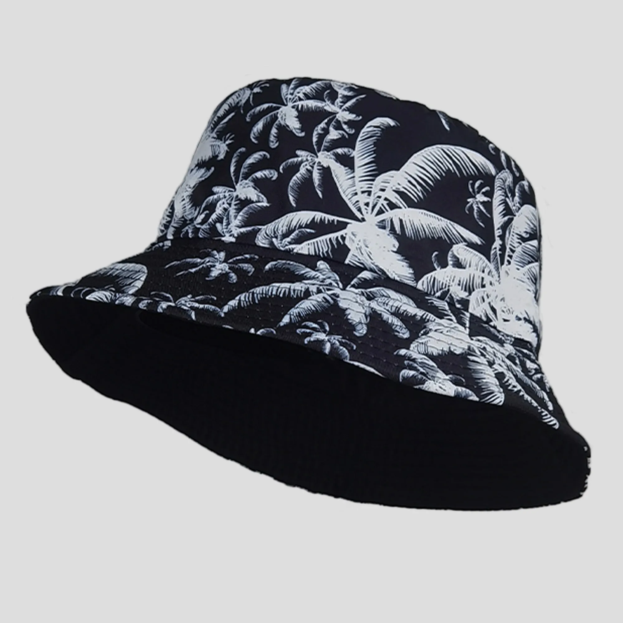 Anna-Kaci Women's Coconut Palm Print Bucket Hats Reversible Anti-UV Hat sold by Anna-Kaci