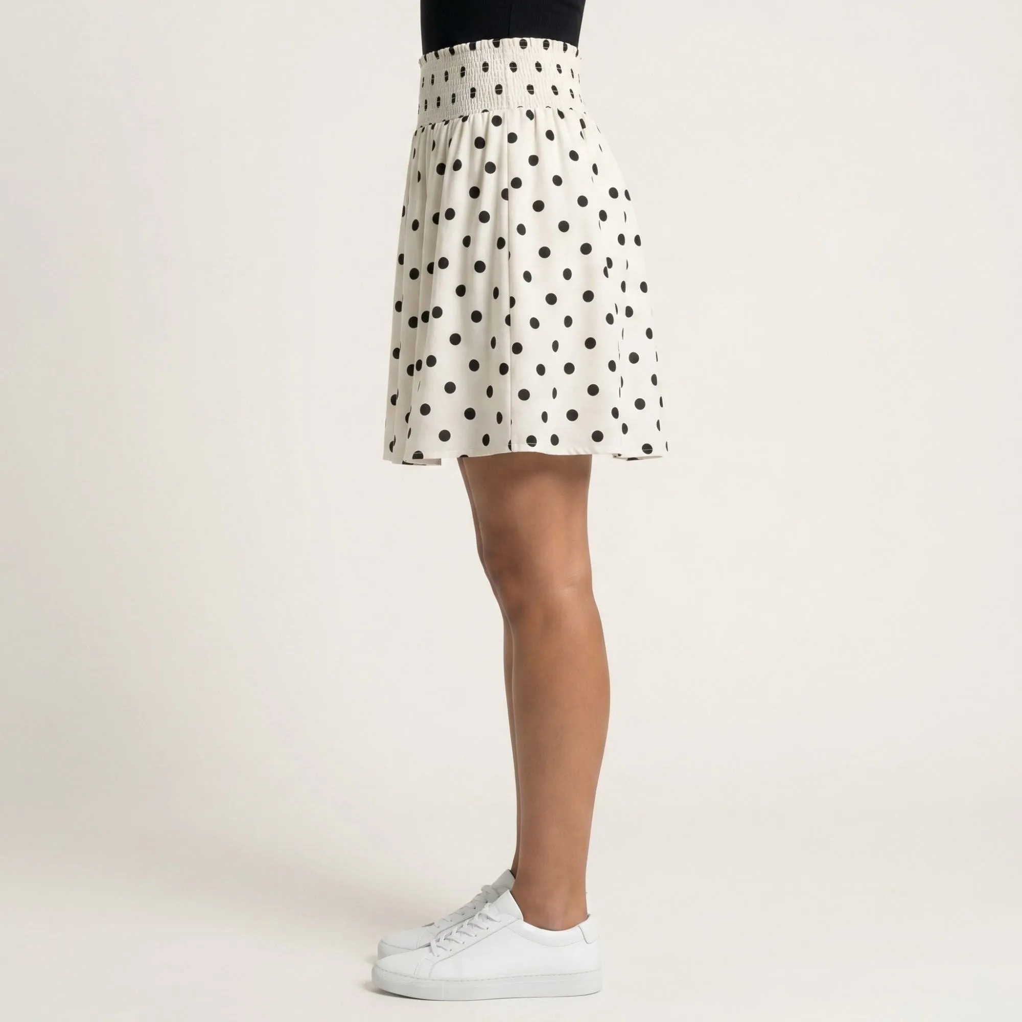 Anna-Kaci Women's Polka Dot A Line Skirt Smocked High Waist Flowy Lightweight Casual Mini Skirt sold by Anna-Kaci product image thumbnail 3