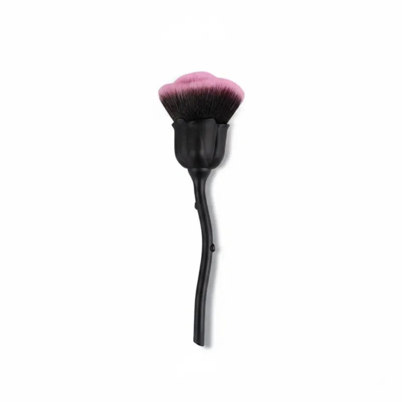 Flower-Shaped Face Powder Brush with Soft Synthetic Bristles and Curved Sculpted Handle made by Anna-Kaci