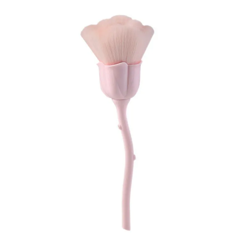 Flower-Shaped Face Powder Brush with Soft Synthetic Bristles and Curved Stem Handle made by Anna-Kaci