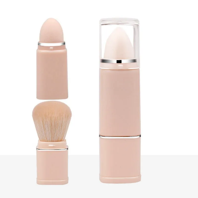 2-Piece Dual-Ended Makeup Applicator Set with Blending Sponge and Soft Face Brush made by Anna-Kaci