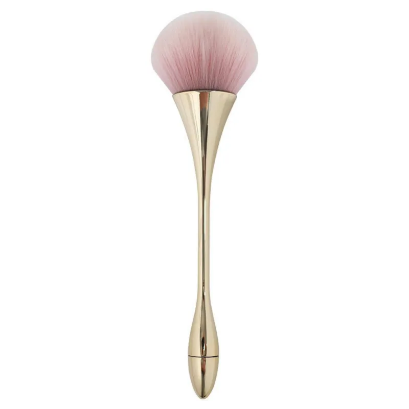 2 Piece Powder Makeup Brush Set with Soft Synthetic Bristles and Metallic Handle for Face Makeup made by Anna-Kaci