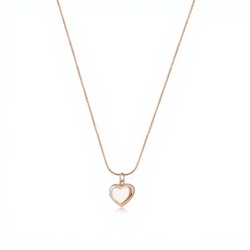 Open Heart Pendant Necklace Minimalist Outline Heart Chain Jewelry made by Anna-Kaci