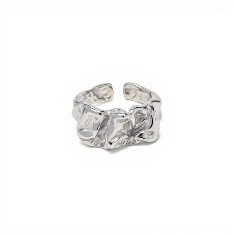Women's Sculpted Organic Textured Band Ring with Modern Artisan-Inspired Design made by Anna-Kaci