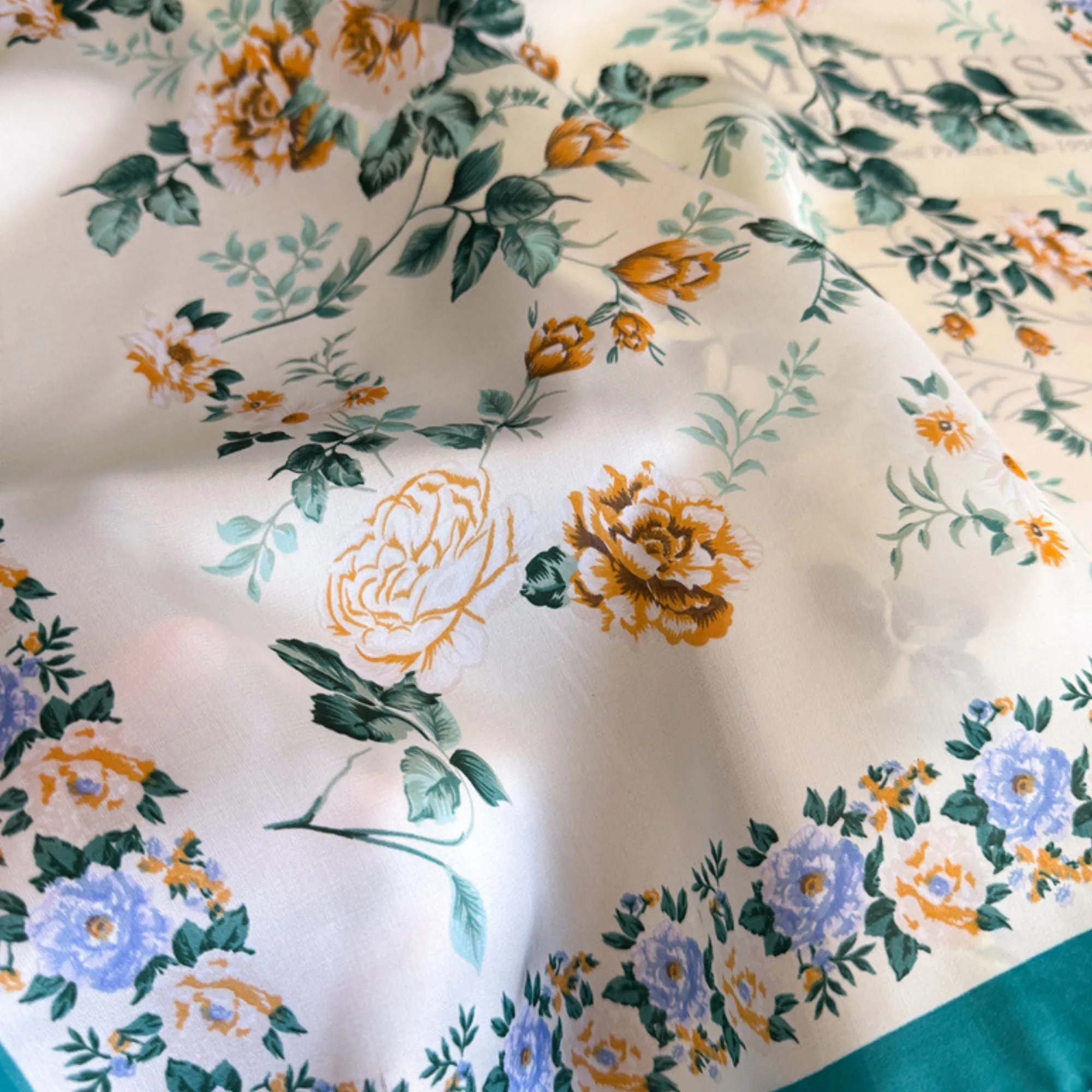 Vintage Floral Print Satin Feel Square Scarf Elegant Lightweight Fashion Neck Hair Scarf 27.5¡Á27.5 Inches sold by Anna-Kaci product image thumbnail 3