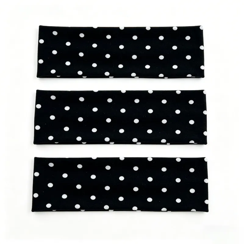 Polka Dot Stretch Headbands 3 Pack Soft Cotton Hair Bands Wide Headwrap for Daily Wear made by Anna-Kaci