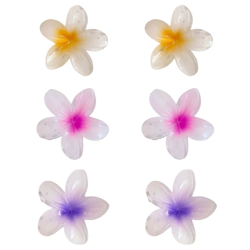 Flower Hair Clips Set 6 Pack Colorful Floral Claw Clips Small Hair Accessories made by Anna-Kaci